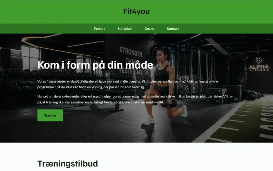 Hjemmeside skabelon til fitness