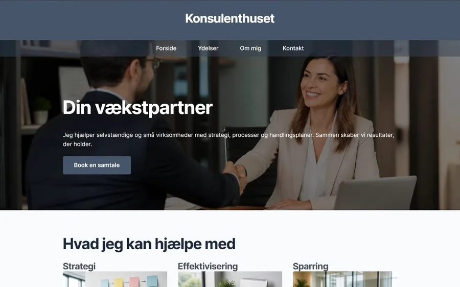 Hjemmeside-skabelon til konsulent
