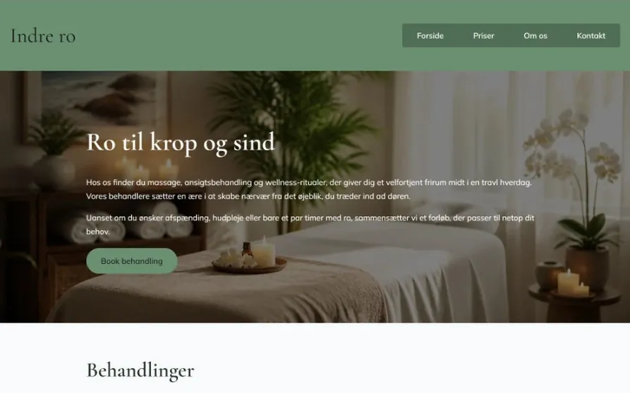 Hjemmeside skabelon til wellness