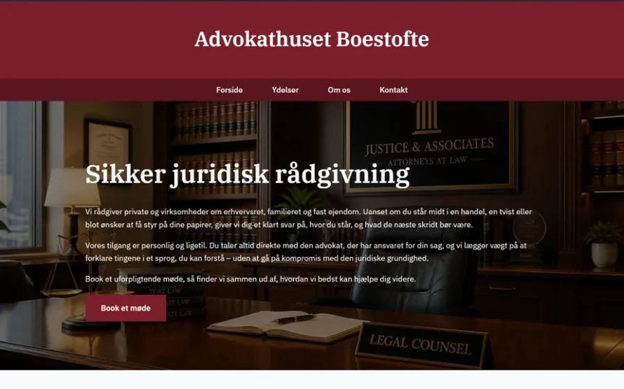 Hjemmeside skabelon til advokat