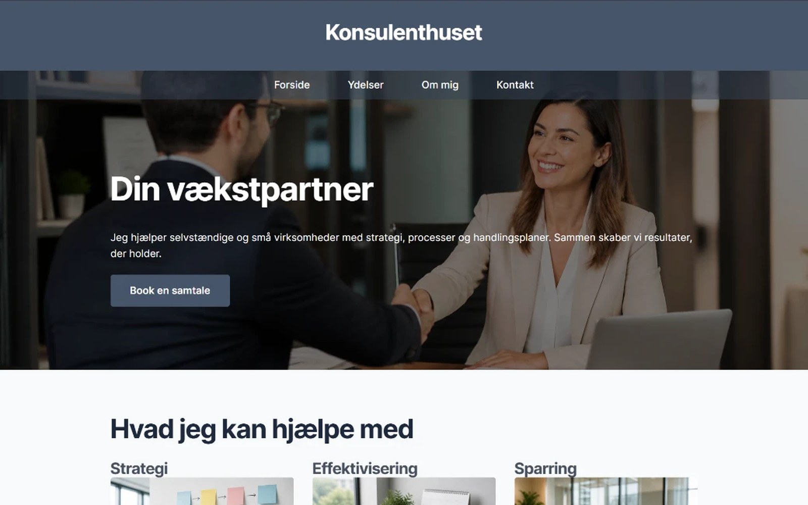 Hjemmeside-skabelon til konsulent