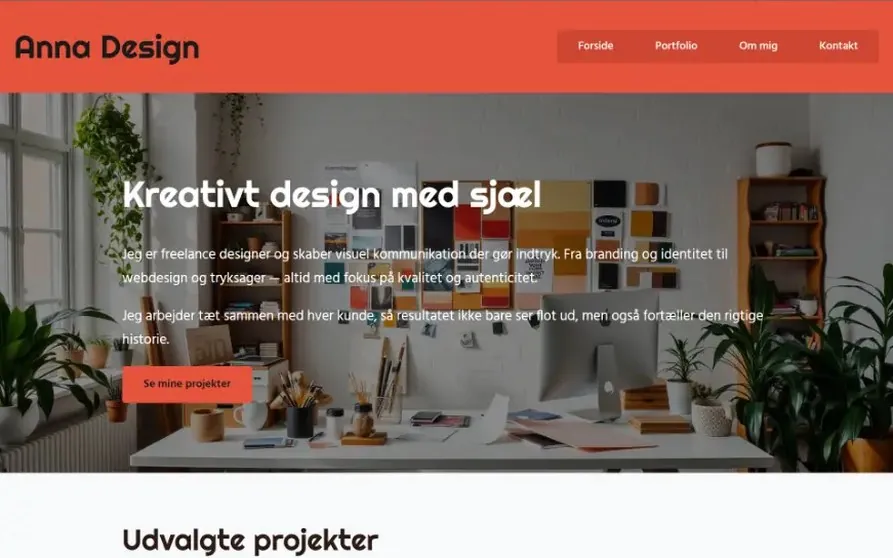 Hjemmeside skabelon til kreativ