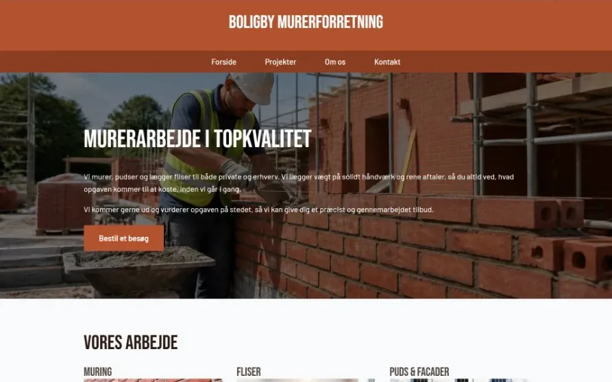 Hjemmeside skabelon til murer