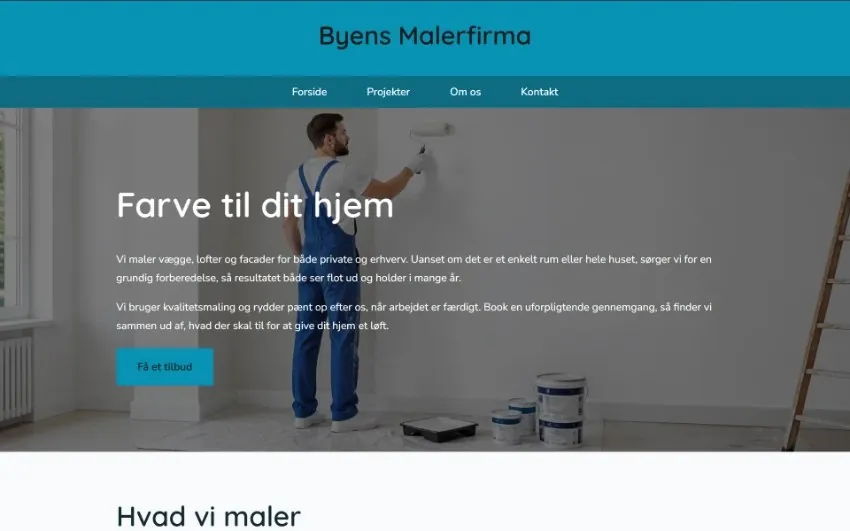 Hjemmeside skabelon til maler