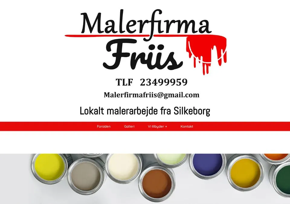 Hjemmeside for Malerfirma Friis i Silkeborg med ydelser og galleri