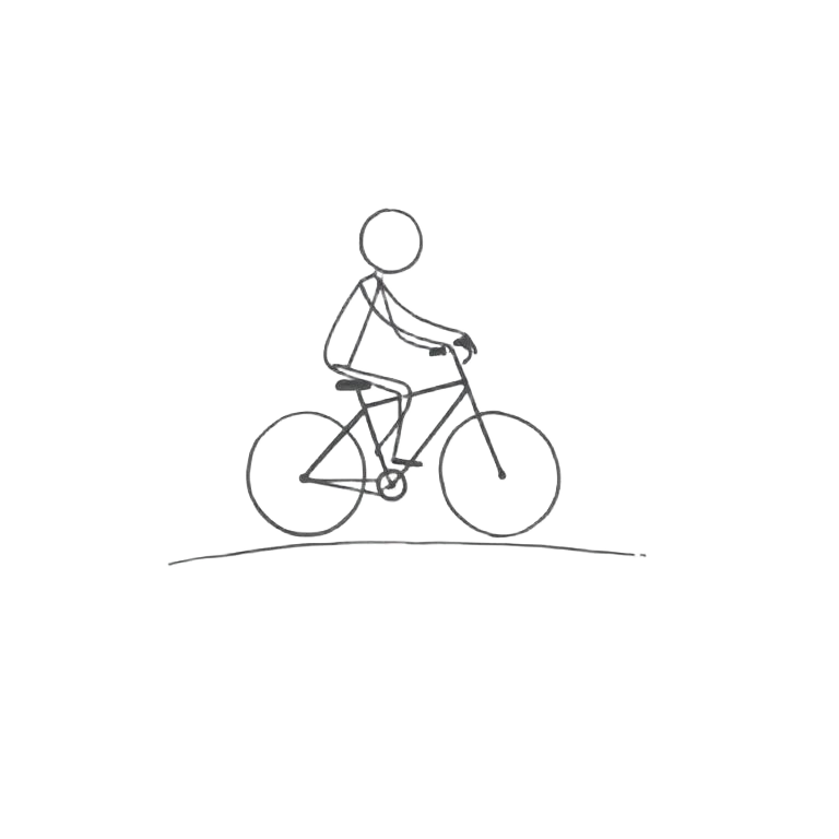 Tændstikmand på cykel