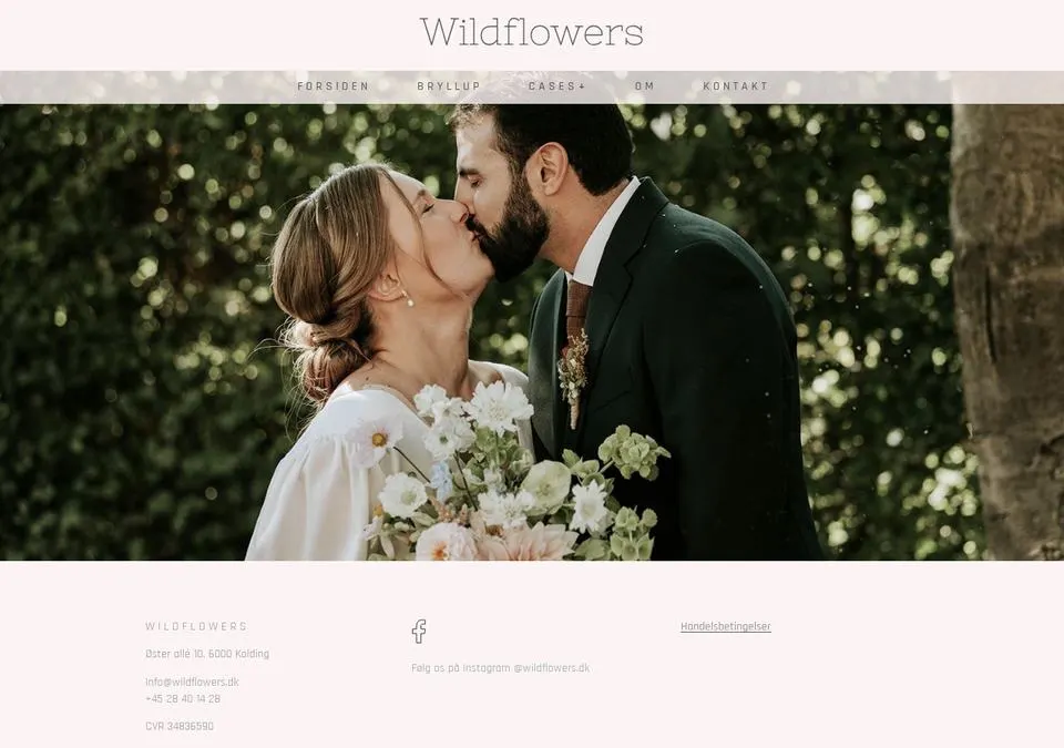 Webshop for Wildflowers i Kolding med bryllup og cases